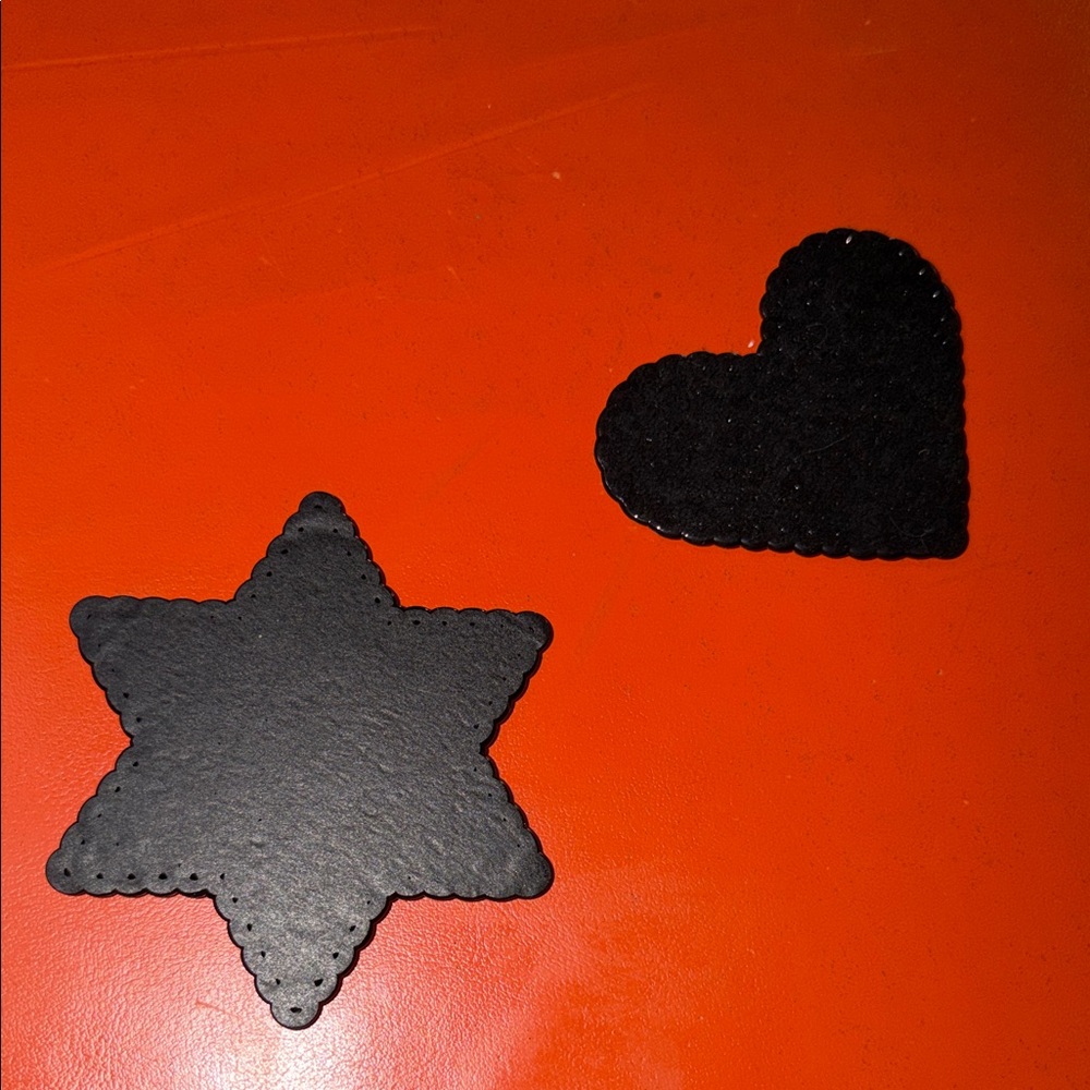 Black Star and Heart bead art